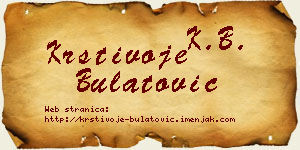 Krstivoje Bulatović vizit kartica